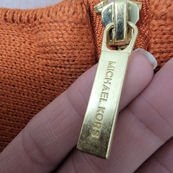 Michael Kors Sunset Orange (Rust) Long Sleeve Knit Sweater, NO SIZE TAG - Picture 4 of 9